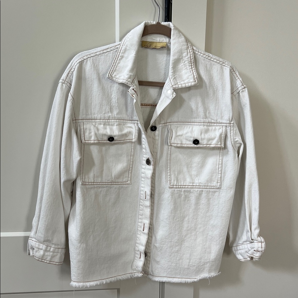 How Very Loved Cream Oversized Button-Up Shacket